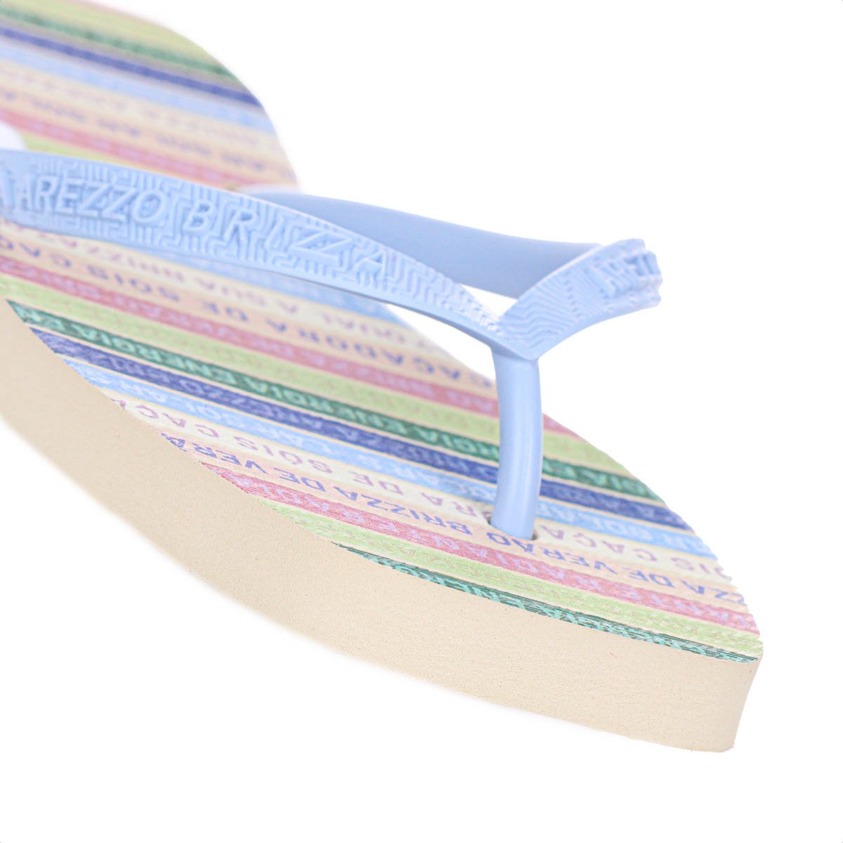 Chinelo Brizza Arezzo Bico Quadrado Square Fitinhas Color Azul - Feminino Azul 7