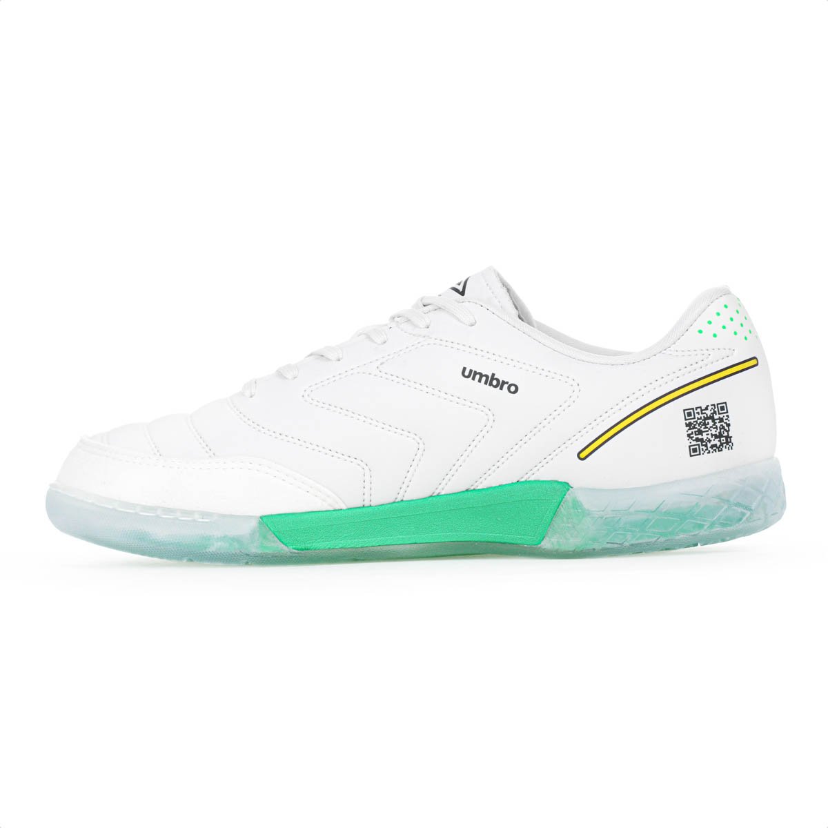 Chuteira Umbro Futsal Br Futsal Branco Verde e Amarelo - Masculino Branco 2