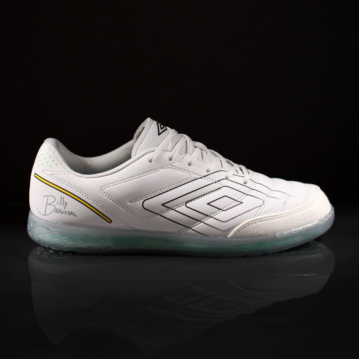 Chuteira Umbro Futsal Br Futsal Branco Verde e Amarelo - Masculino Branco 7