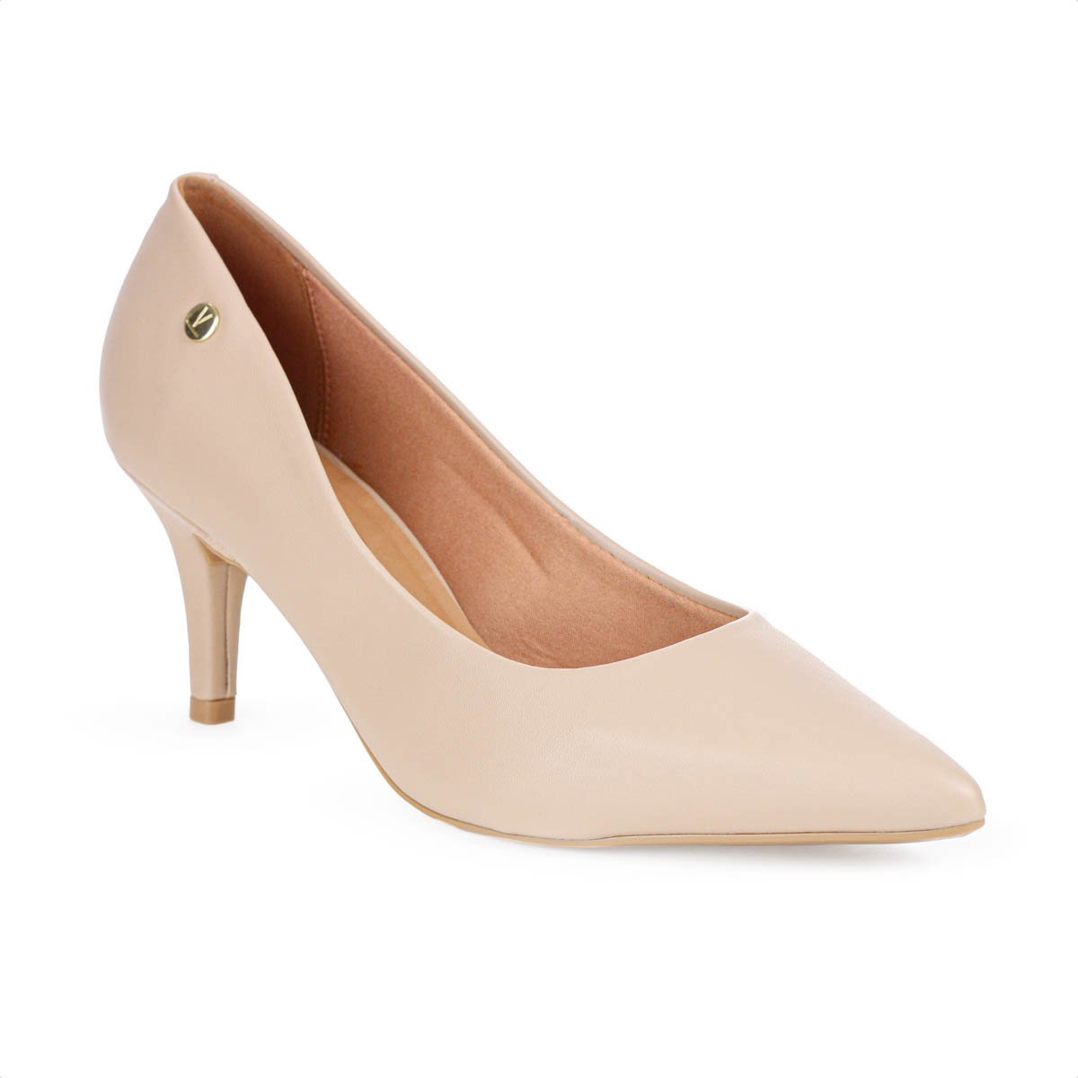 Scarpin Vizzano Pelica Salto Medio Fino Bege - Feminino Bege 2