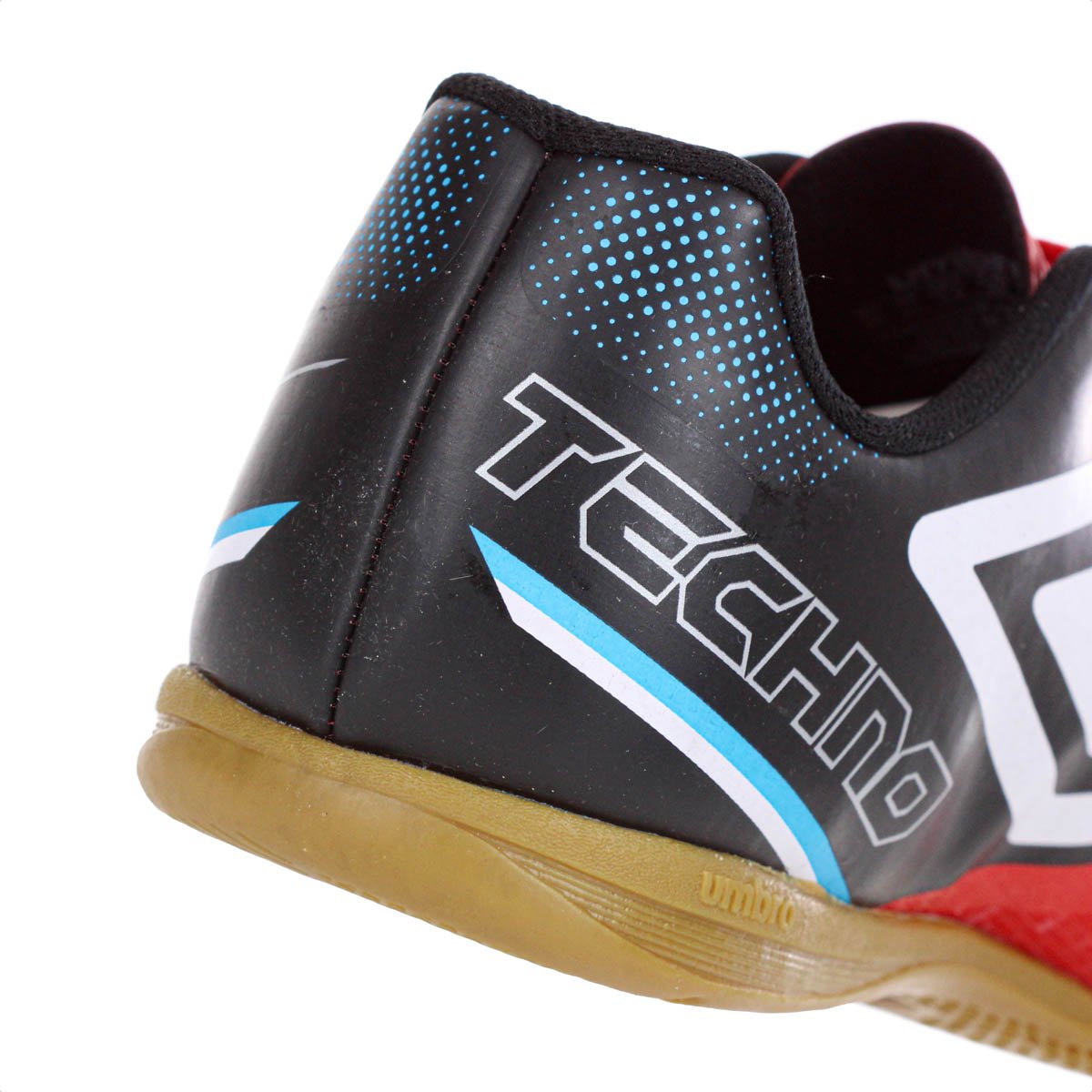 Chuteira Umbro Futsal Techno II Vermelho Preto e Azul - Masculino Vermelho 6
