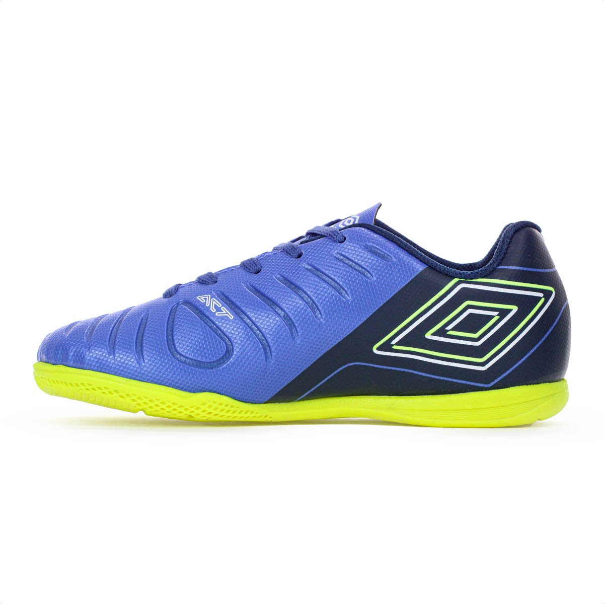 Chuteira Umbro Futsal Fifty VI Jr Azul e Verde Limao - Juvenil Azul 2