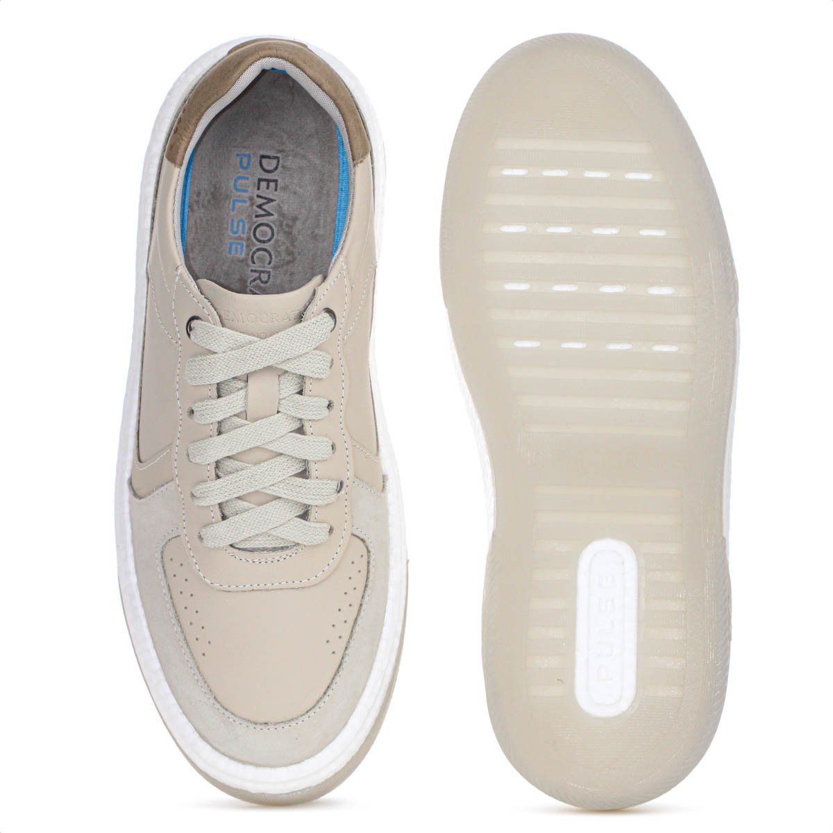 Tenis Democrata Denim Beat Pulse Camurca Creme - Masculino Bege 4