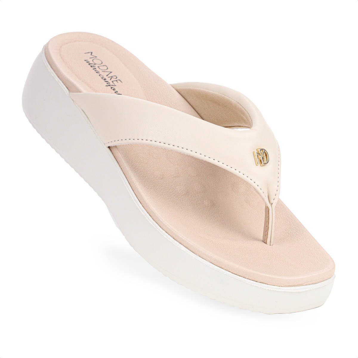 Sandalia Modare Tamanco Napa Pele Strech Creme - Feminino Branco 9