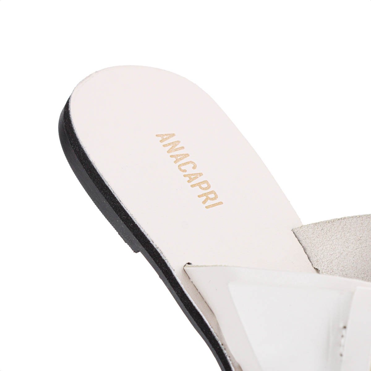 Rasteira Anacapri Tiras Cruzadas Fivela Couro Off White - Feminino Branco 9