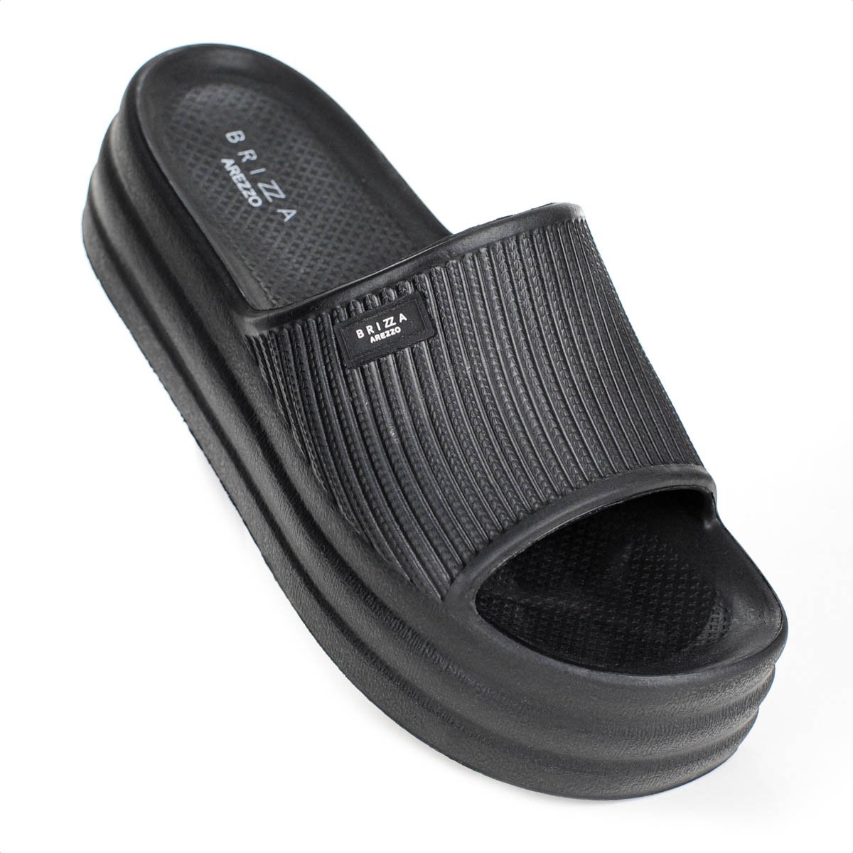 Chinelo Brizza Arezzo Slide Flatform Preto - Feminino Preto 2
