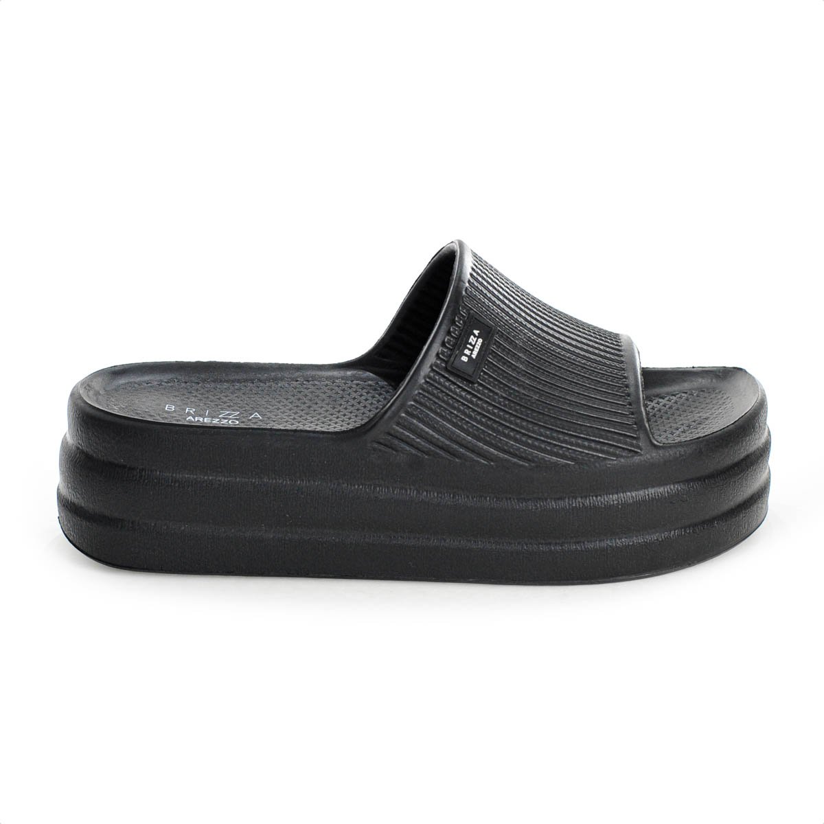 Chinelo Brizza Arezzo Slide Flatform Preto - Feminino Preto 3