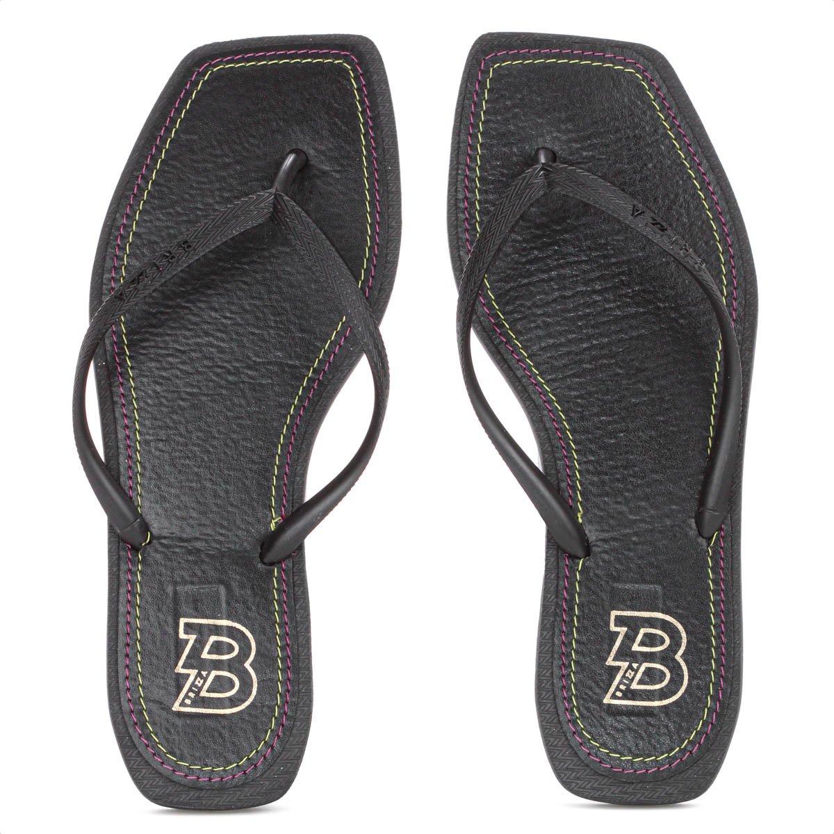 Chinelo Brizza Arezzo Square Recouro Eletrizzante Preto - Feminino Preto 1