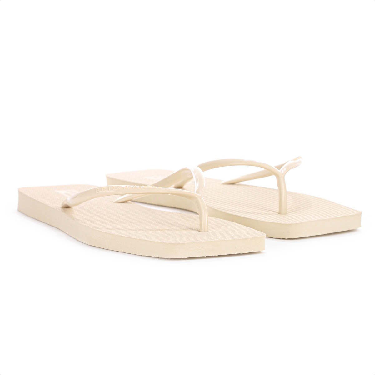 Chinelo Brizza Arezzo Bico Quadrado Tira Slim Bege - Feminino Bege 2