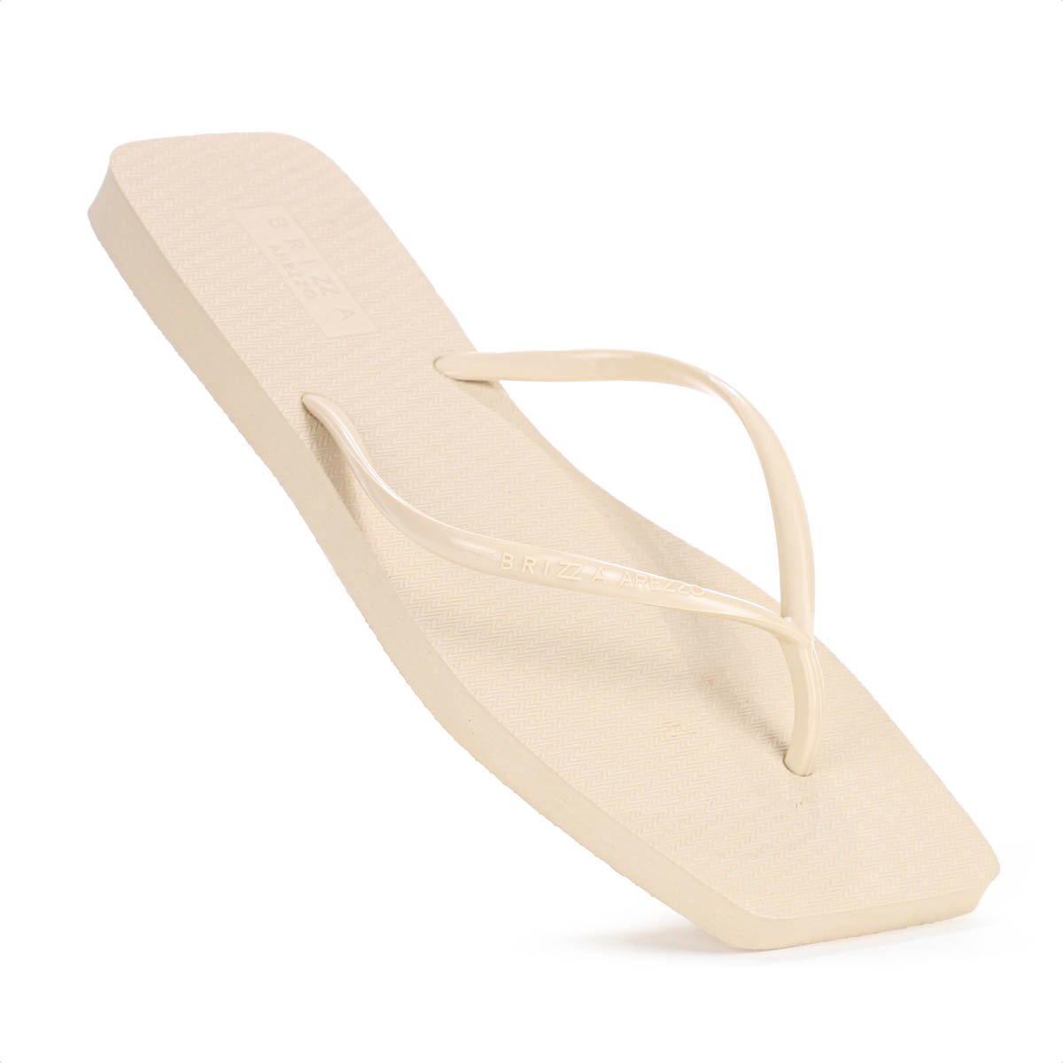 Chinelo Brizza Arezzo Bico Quadrado Tira Slim Bege - Feminino Bege 7
