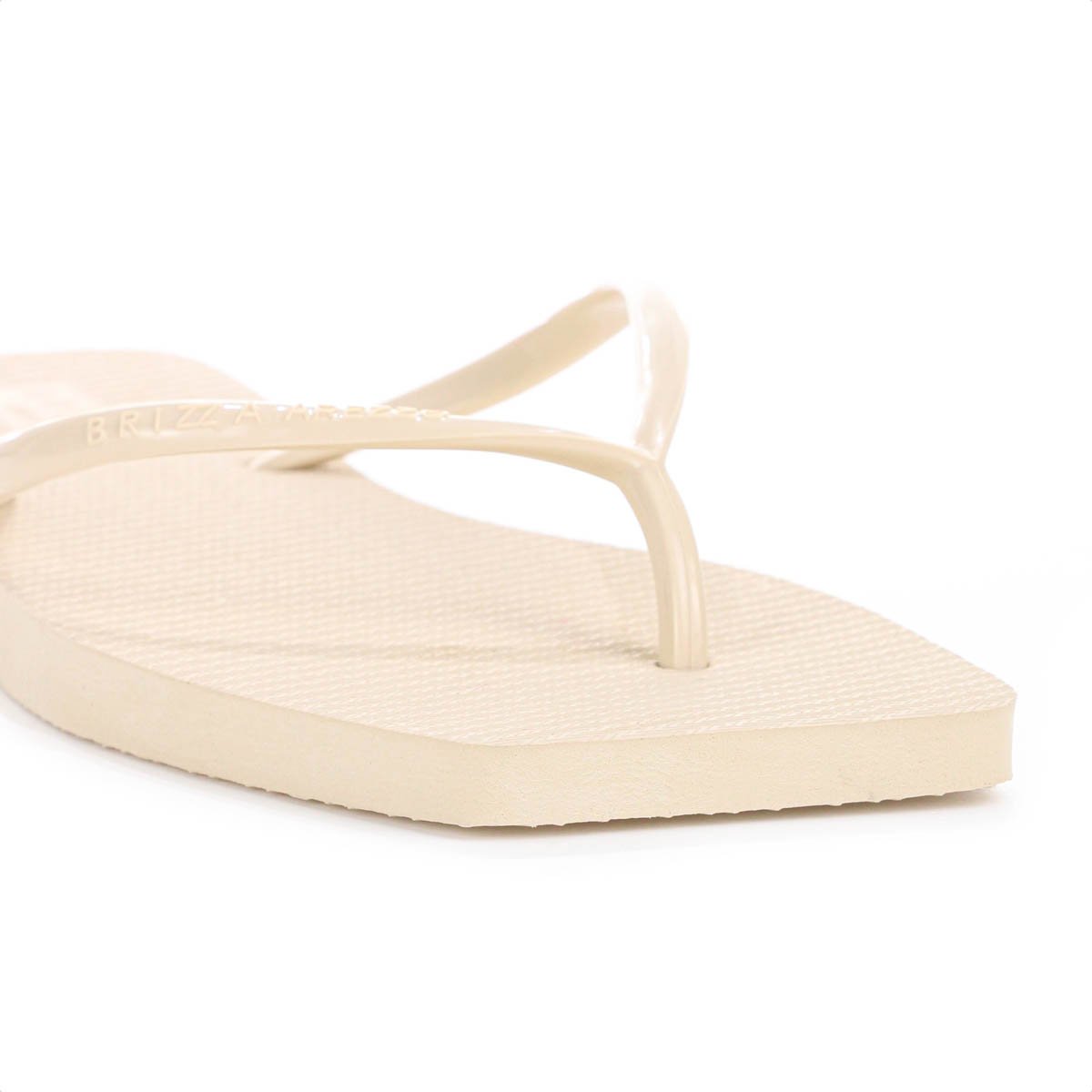 Chinelo Brizza Arezzo Bico Quadrado Tira Slim Bege - Feminino Bege 8