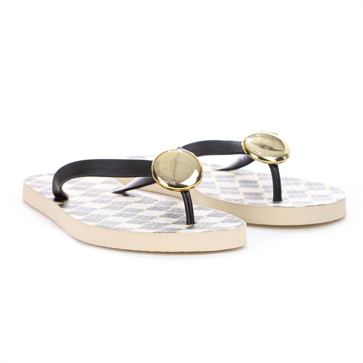 Chinelo Brizza Arezzo Estampado Preto - Feminino Preto 2