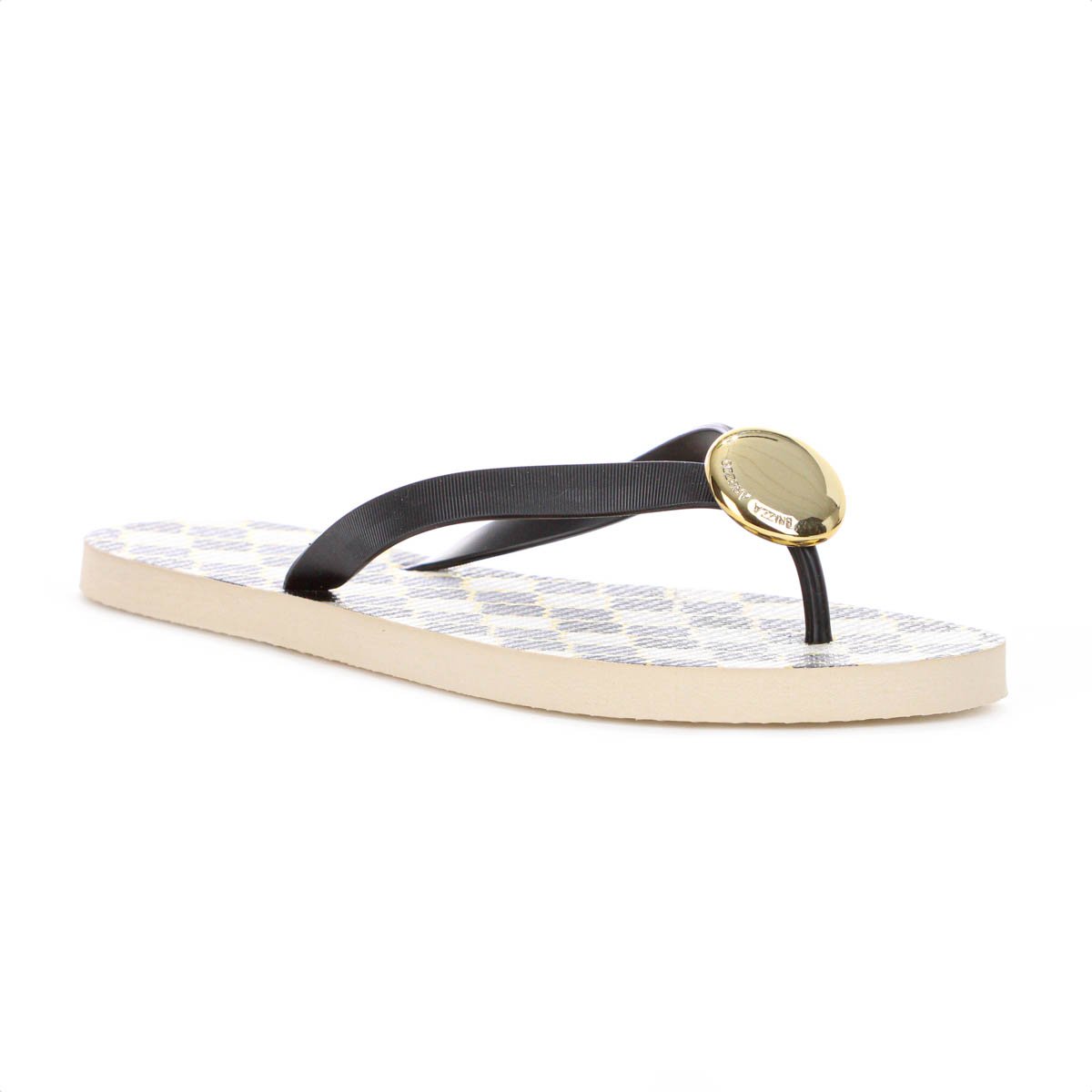 Chinelo Brizza Arezzo Estampado Preto - Feminino Preto 3