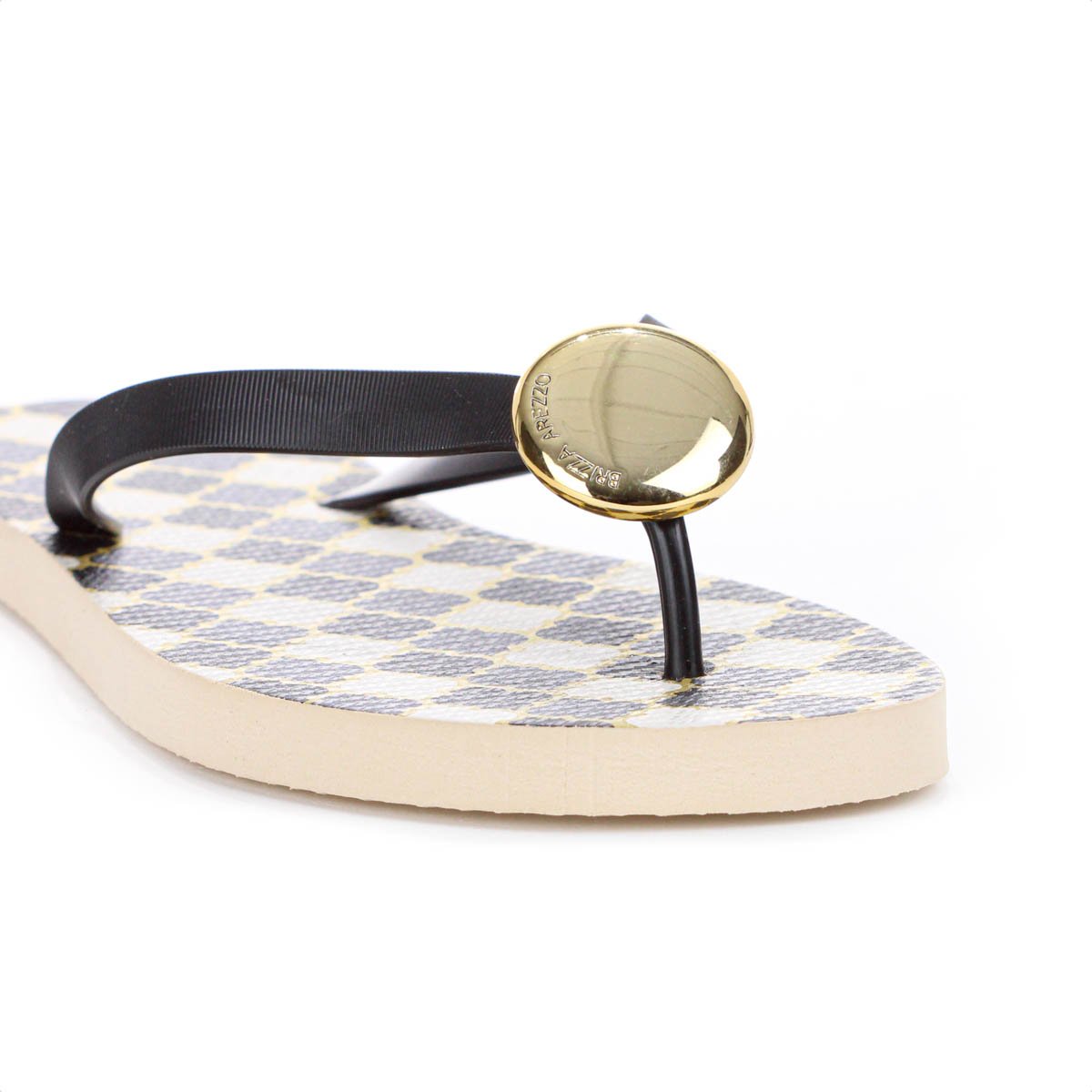 Chinelo Brizza Arezzo Estampado Preto - Feminino Preto 7