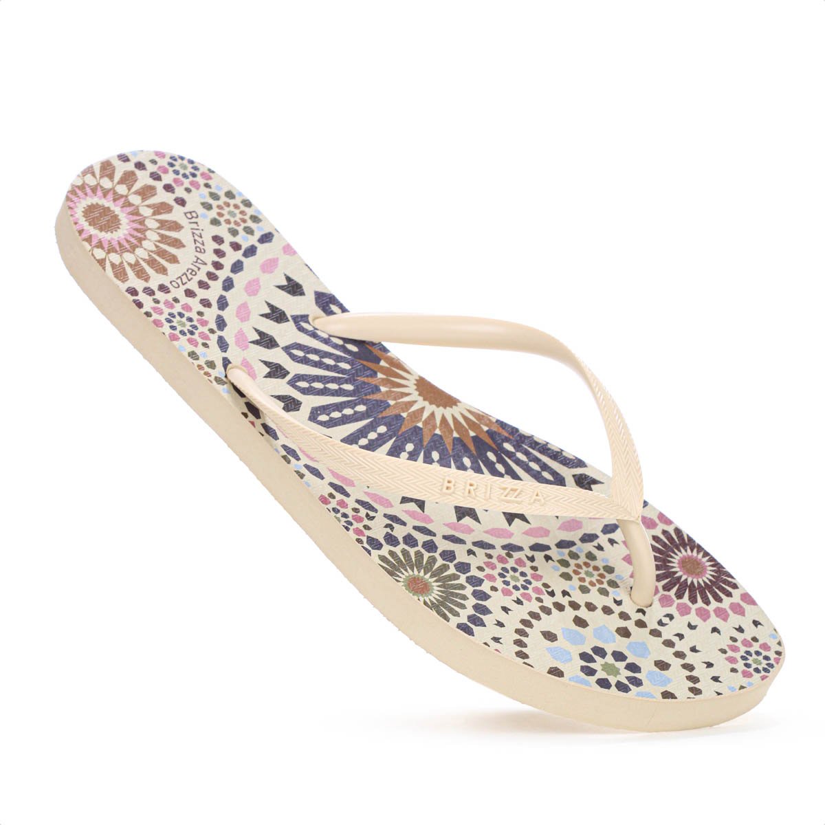 Chinelo Brizza Arezzo Estampa Color Off White - Feminino Bege 7