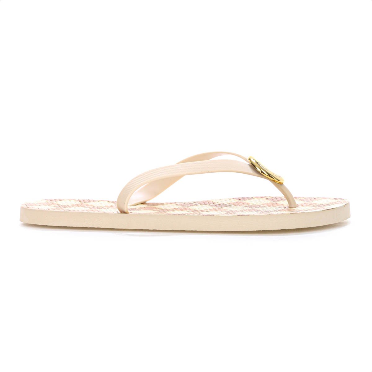 Chinelo Brizza Arezzo Estampado Off White e Laranja - Feminino Laranja 4