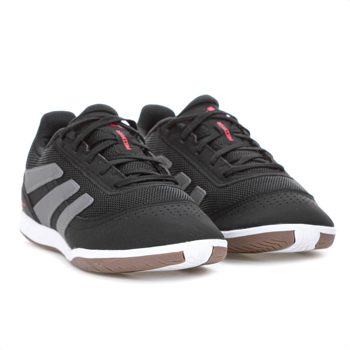 Chuteira Adidas Futsal Predator Club In Sala Preto Cinza e Vermelho - Masculino Preto 3