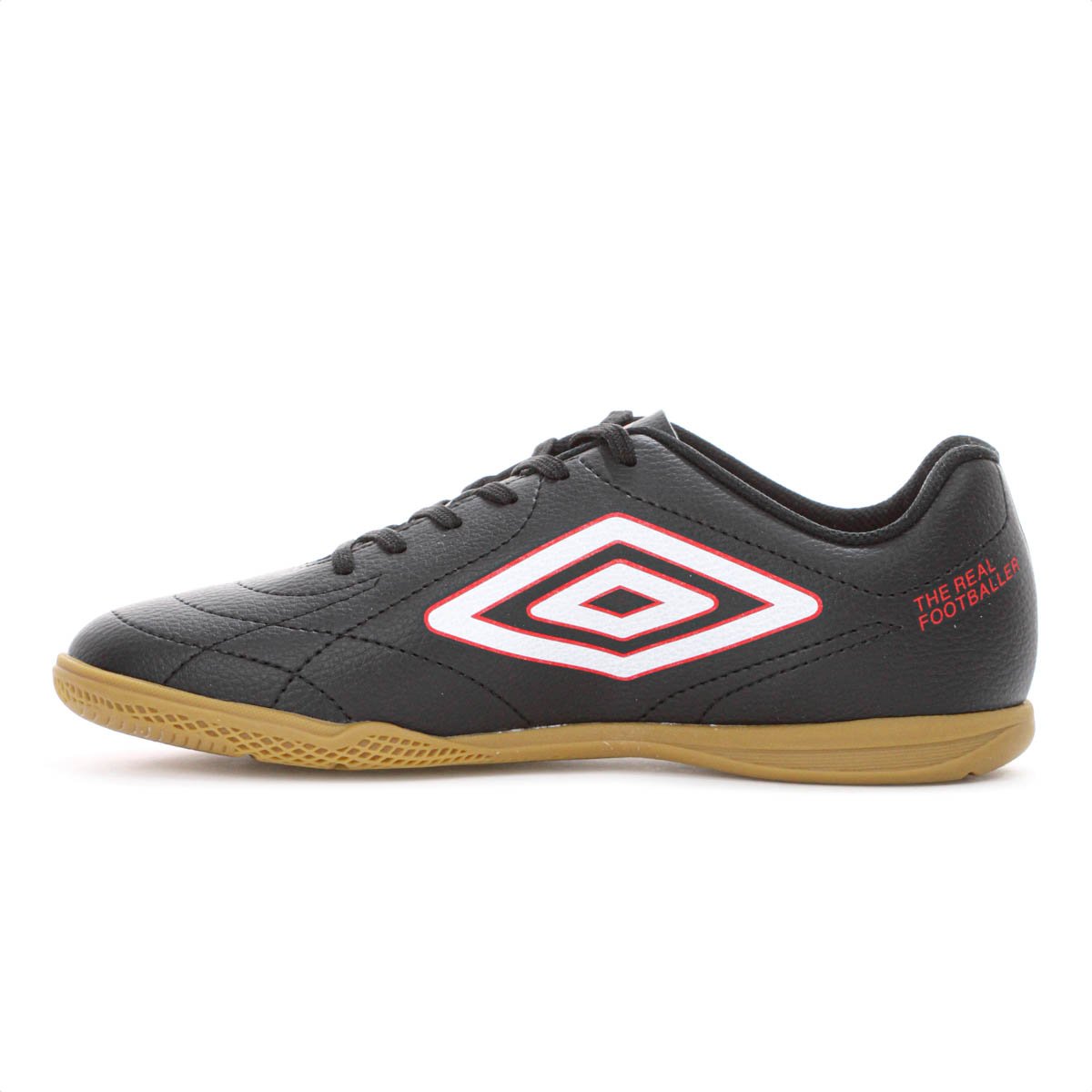 Chuteira Umbro Futsal Class Footballer Preto Branco e Vermelho - Masculino Preto 2