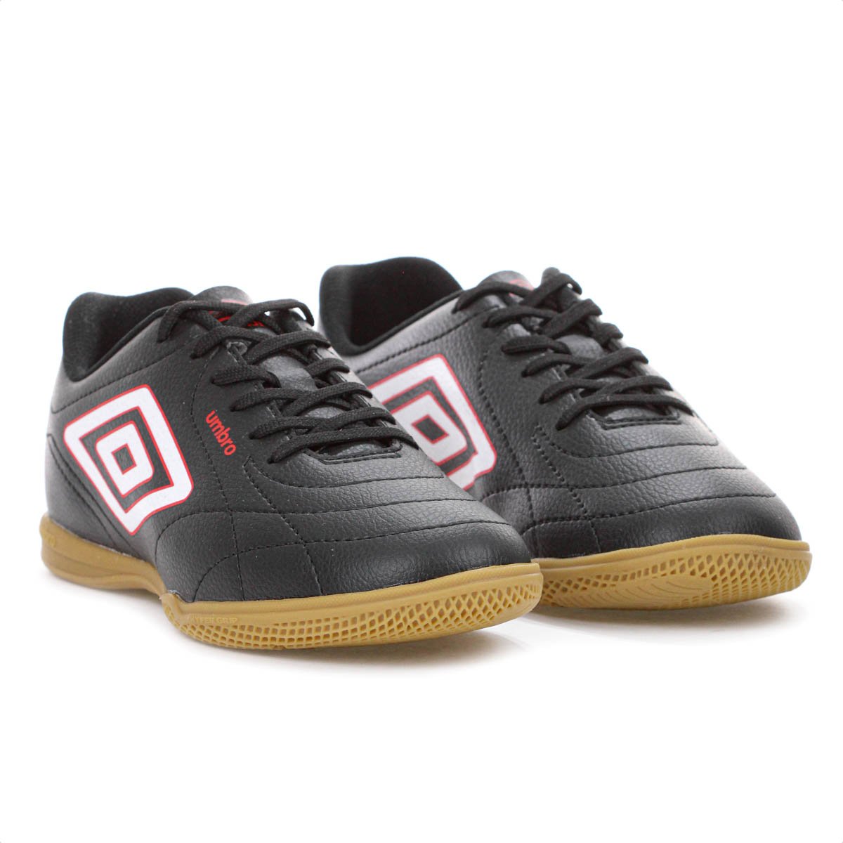 Chuteira Umbro Futsal Class Footballer Preto Branco e Vermelho - Masculino Preto 3