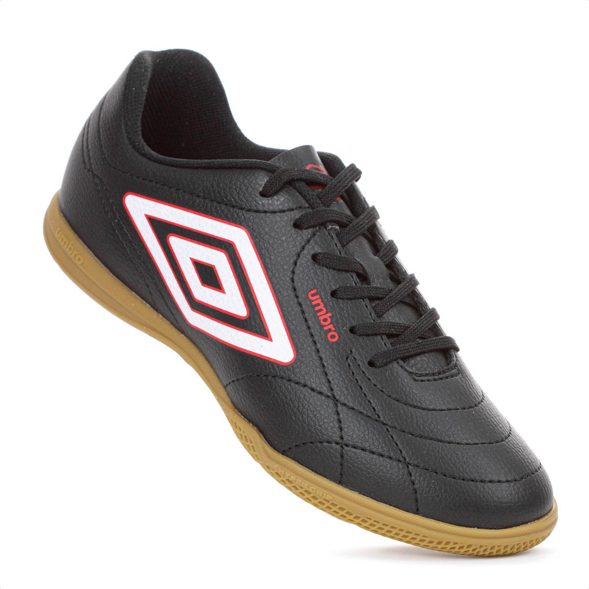 Chuteira Umbro Futsal Class Footballer Preto Branco e Vermelho - Masculino Preto 5