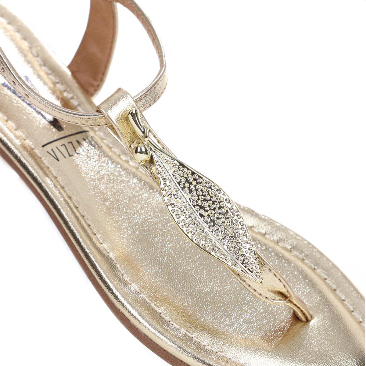 Sandalia Rasteira Vizzano Metalizado Premium Dourado - Feminino Dourado 8
