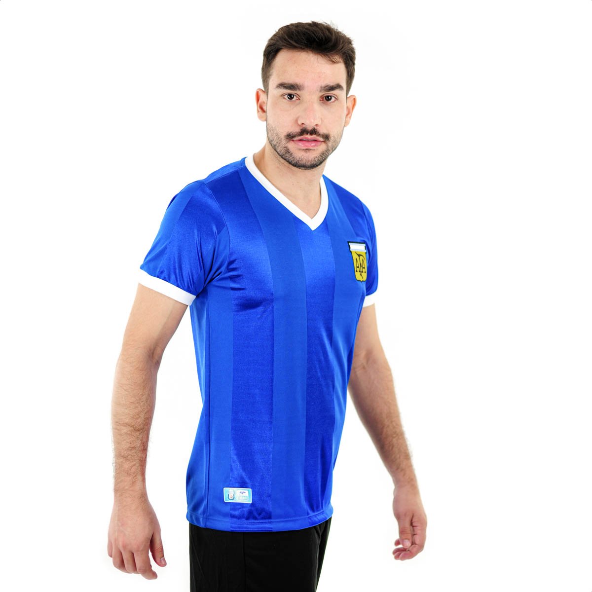 Camiseta de Time RetroMania Argentina Retro 1986 Away Azul - Masculino Azul 3