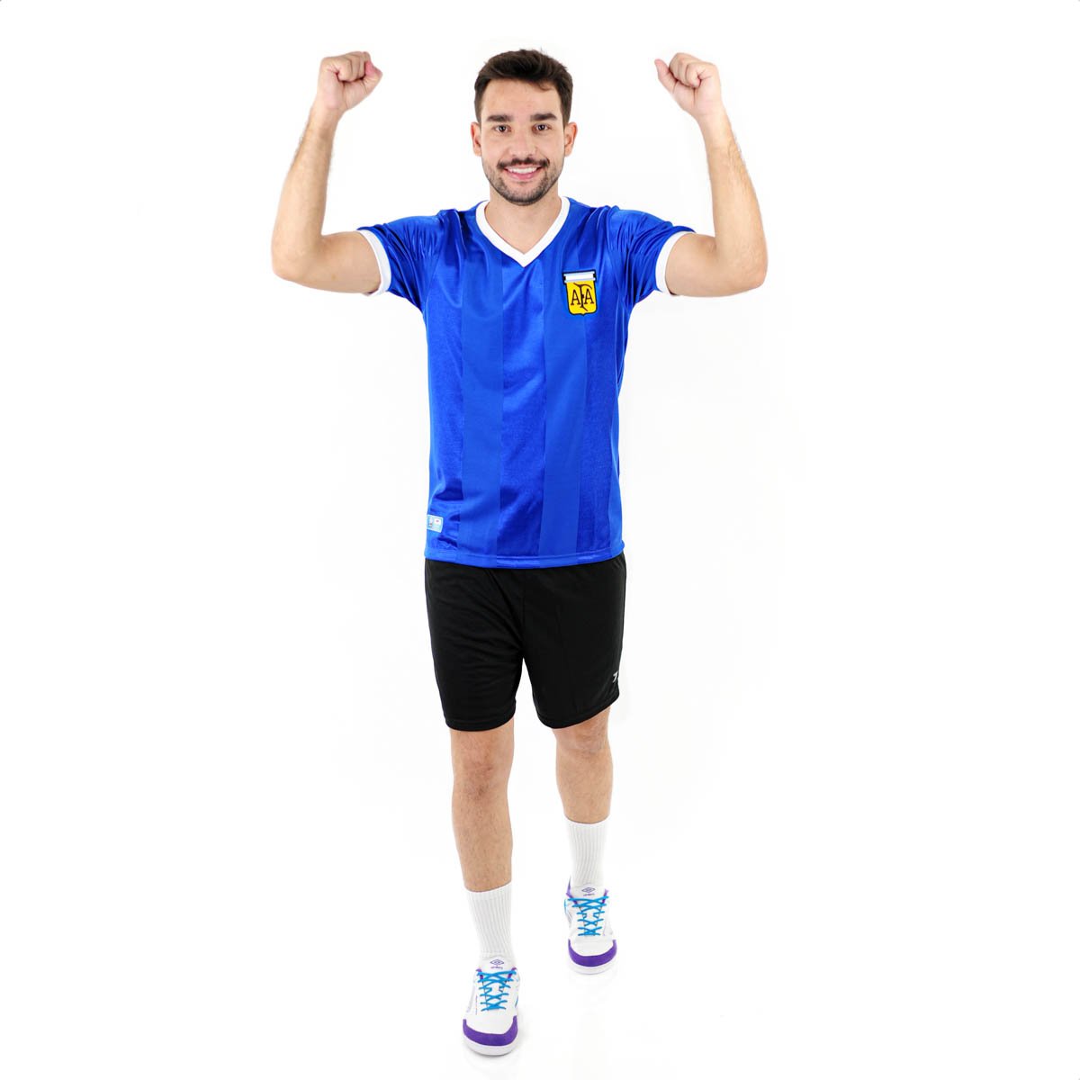 Camiseta de Time RetroMania Argentina Retro 1986 Away Azul - Masculino Azul 5