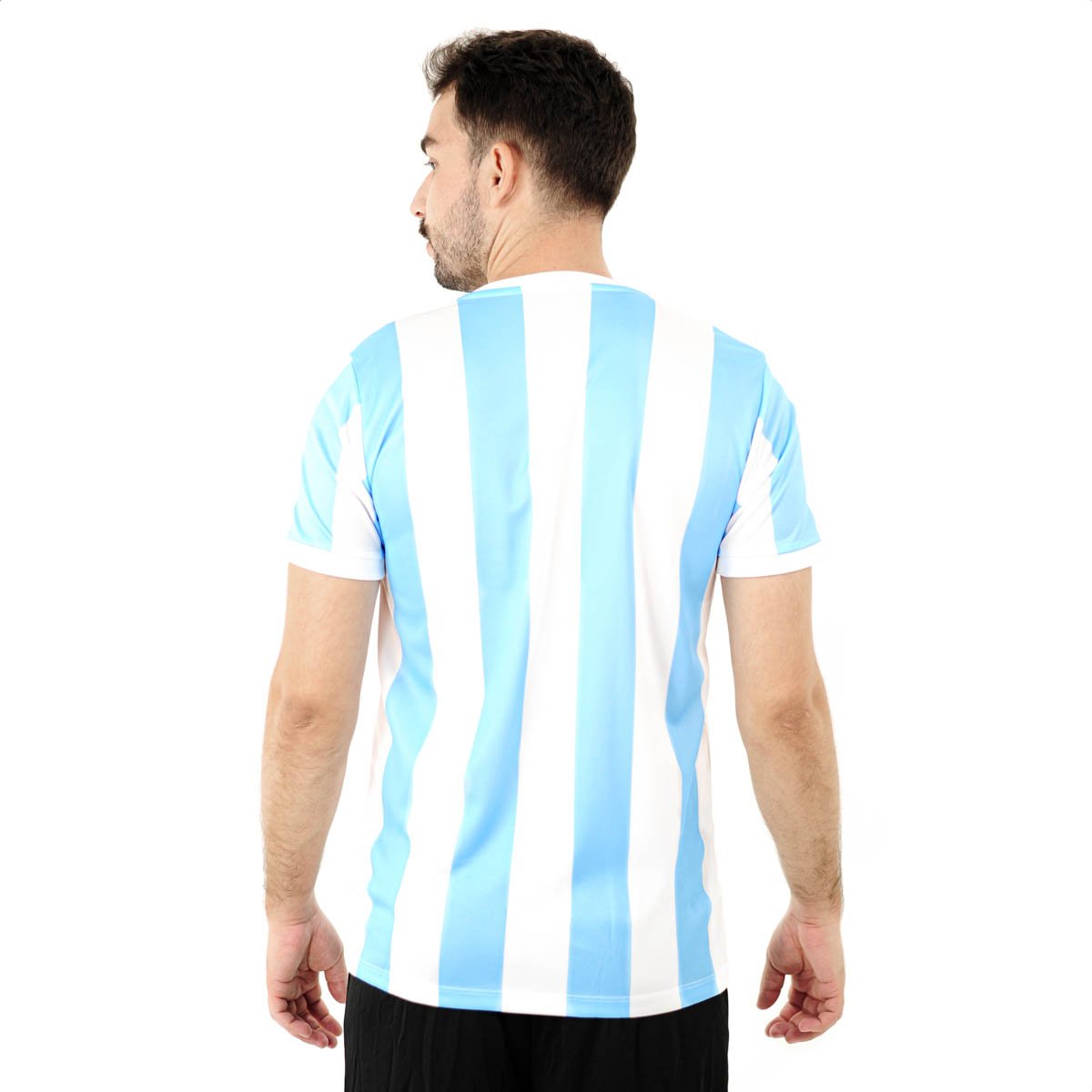 Camiseta de Time RetroMania Argentina Retro 1986 Home Azul Claro e Branco - Masculino Branco/Azul 4