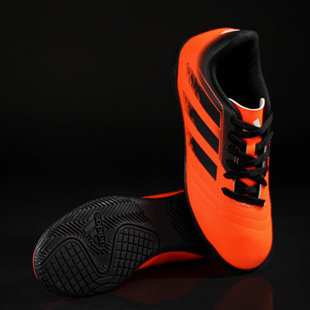 Chuteira Adidas Futsal Rabisco Jr Laranja e Preto - Juvenil                 Laranja 10