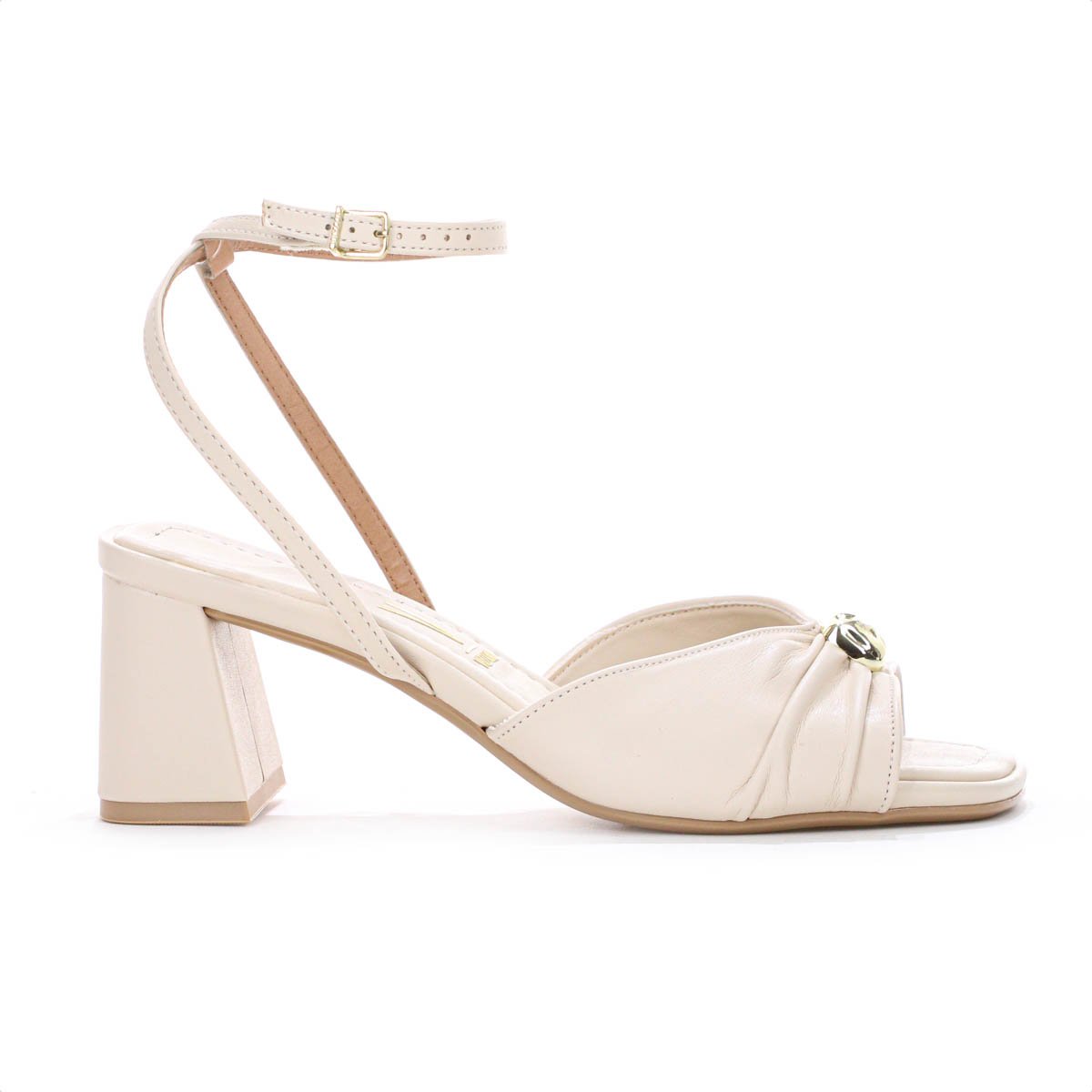 Sandalia Vizzano Tamanco Salto Medio Creme - Feminino Branco 2