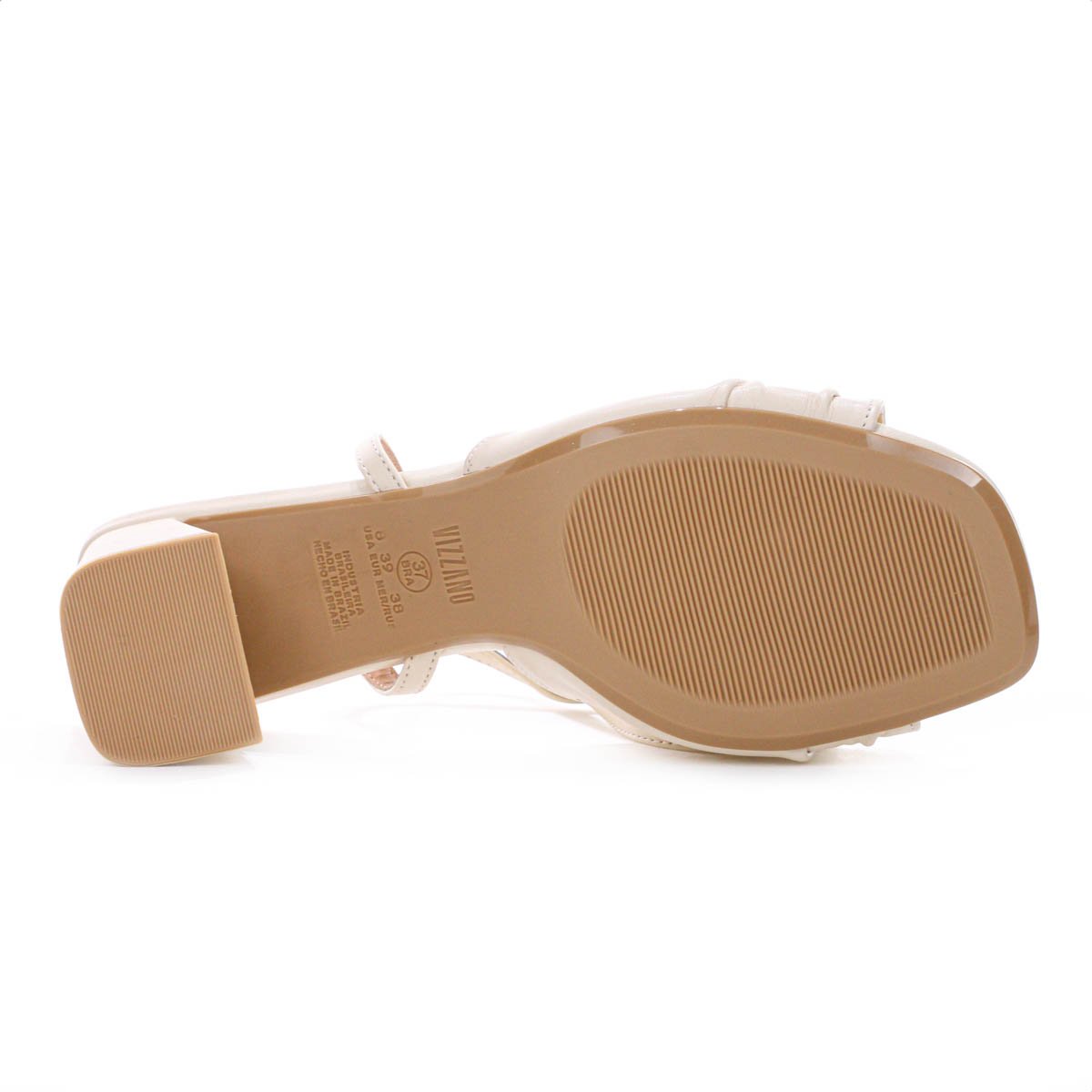 Sandalia Vizzano Tamanco Salto Medio Creme - Feminino Branco 4