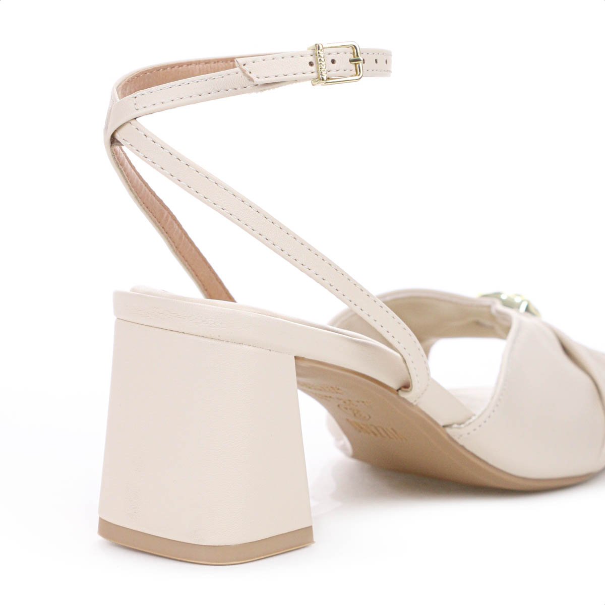 Sandalia Vizzano Tamanco Salto Medio Creme - Feminino Branco 6