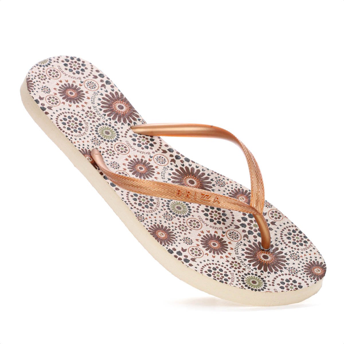 Chinelo Brizza Arezzo Estampa Marrocos Marrom - Feminino Marrom 7