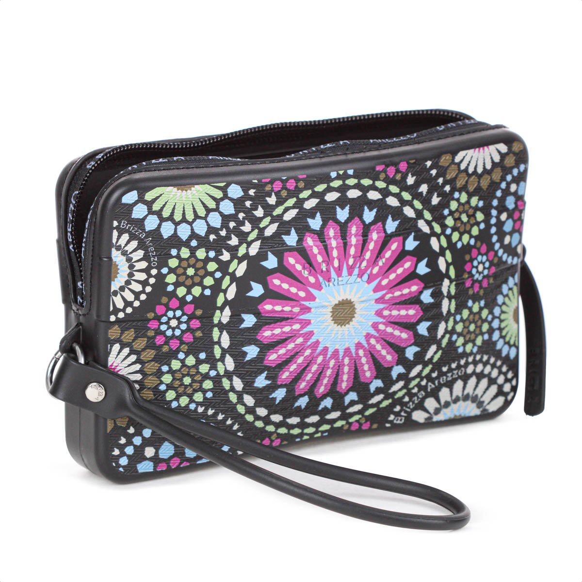 Bolsa Clutch Brizza Arezzo Estampa Alca Malu Preto - Feminino Preto 4