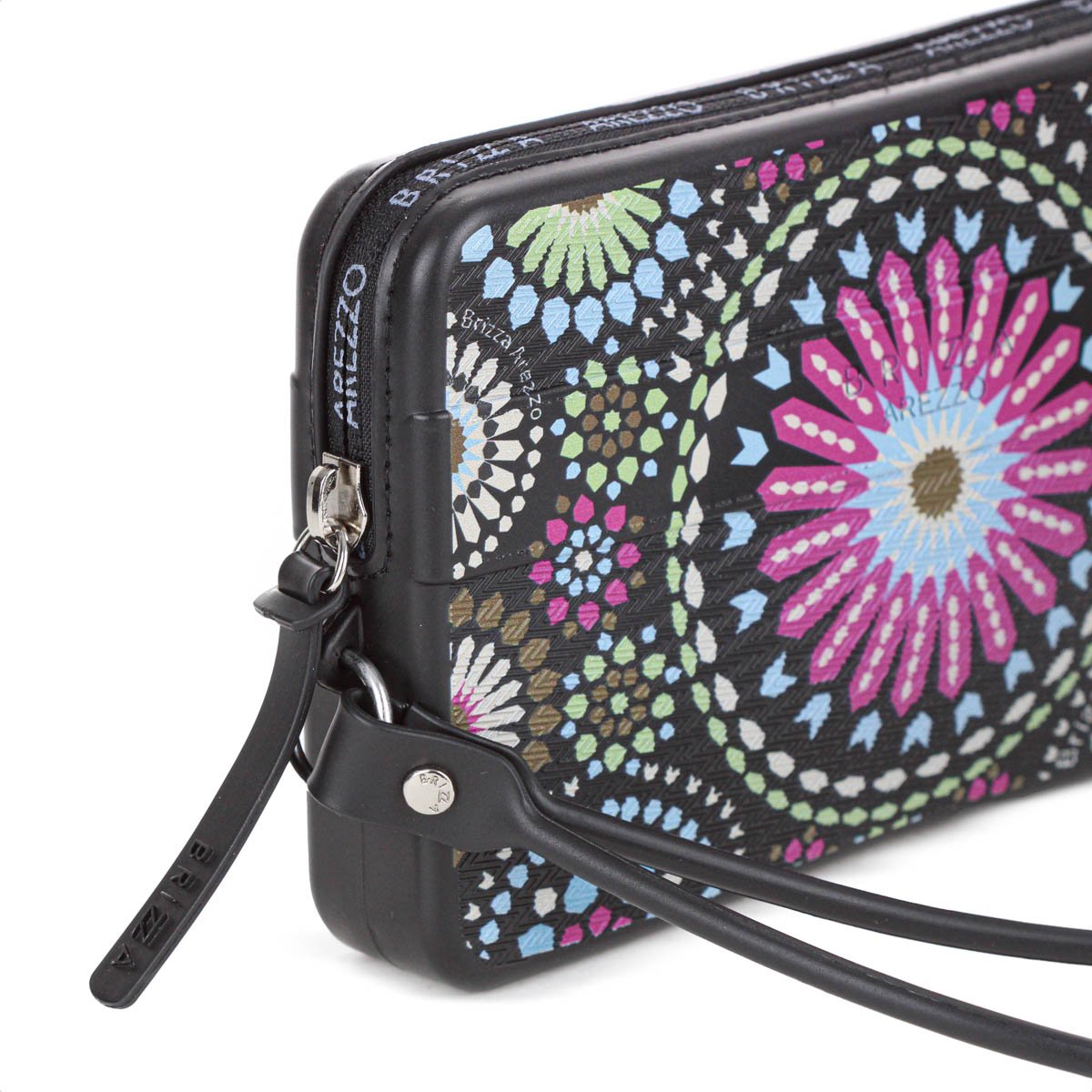 Bolsa Clutch Brizza Arezzo Estampa Alca Malu Preto - Feminino Preto 5