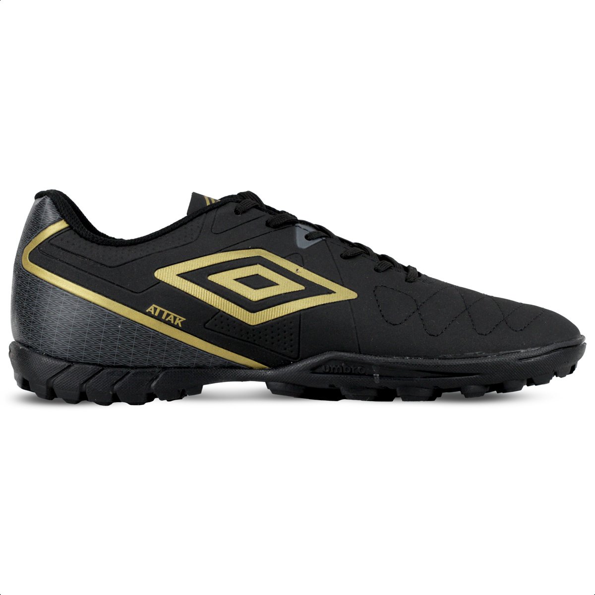 Chuteira Umbro Society Attak Eternal Preto e Dourado - Masculino Preto 1