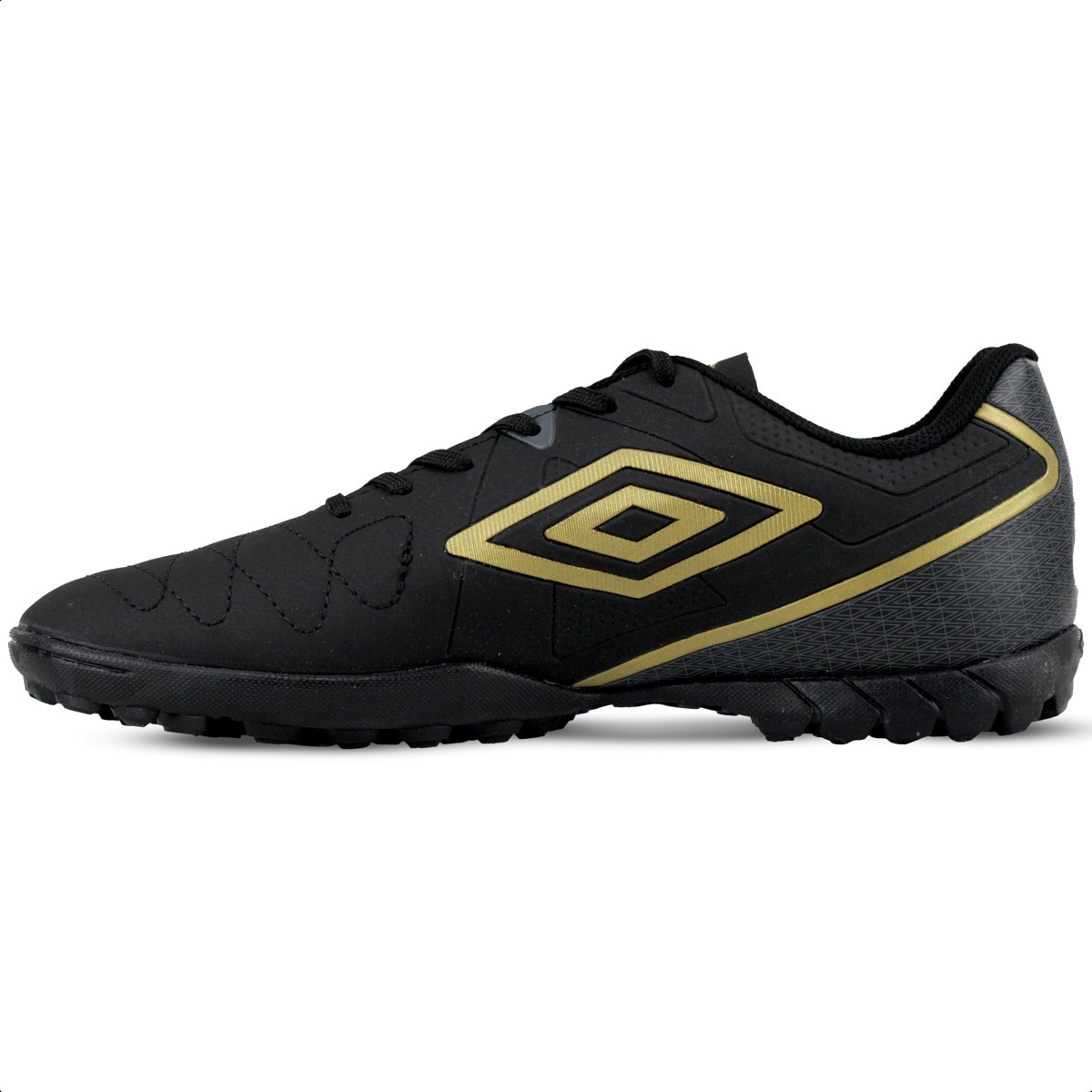 Chuteira Umbro Society Attak Eternal Preto e Dourado - Masculino Preto 2