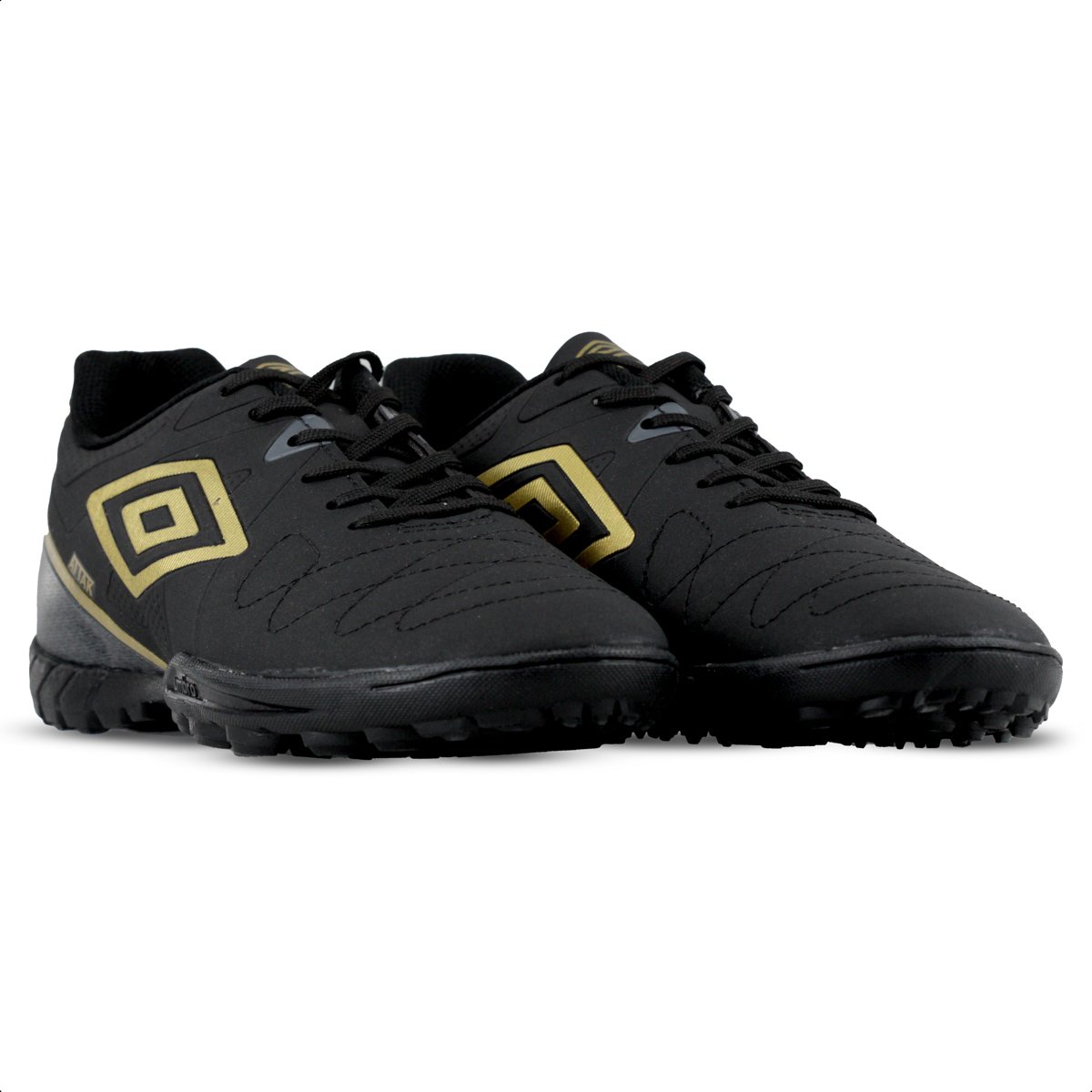 Chuteira Umbro Society Attak Eternal Preto e Dourado - Masculino Preto 3