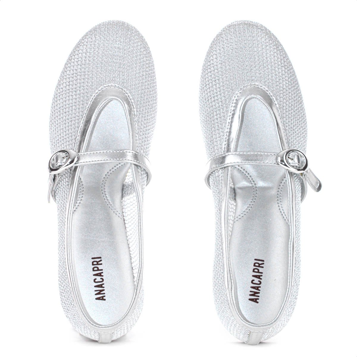 Sapatilha Anacapri Tela Brigitte Glamour Prata - Feminino Prata 5