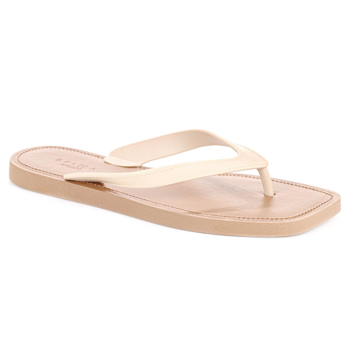 Chinelo Brizza Arezzo Tira V Bege e Marrom - Feminino Bege 2