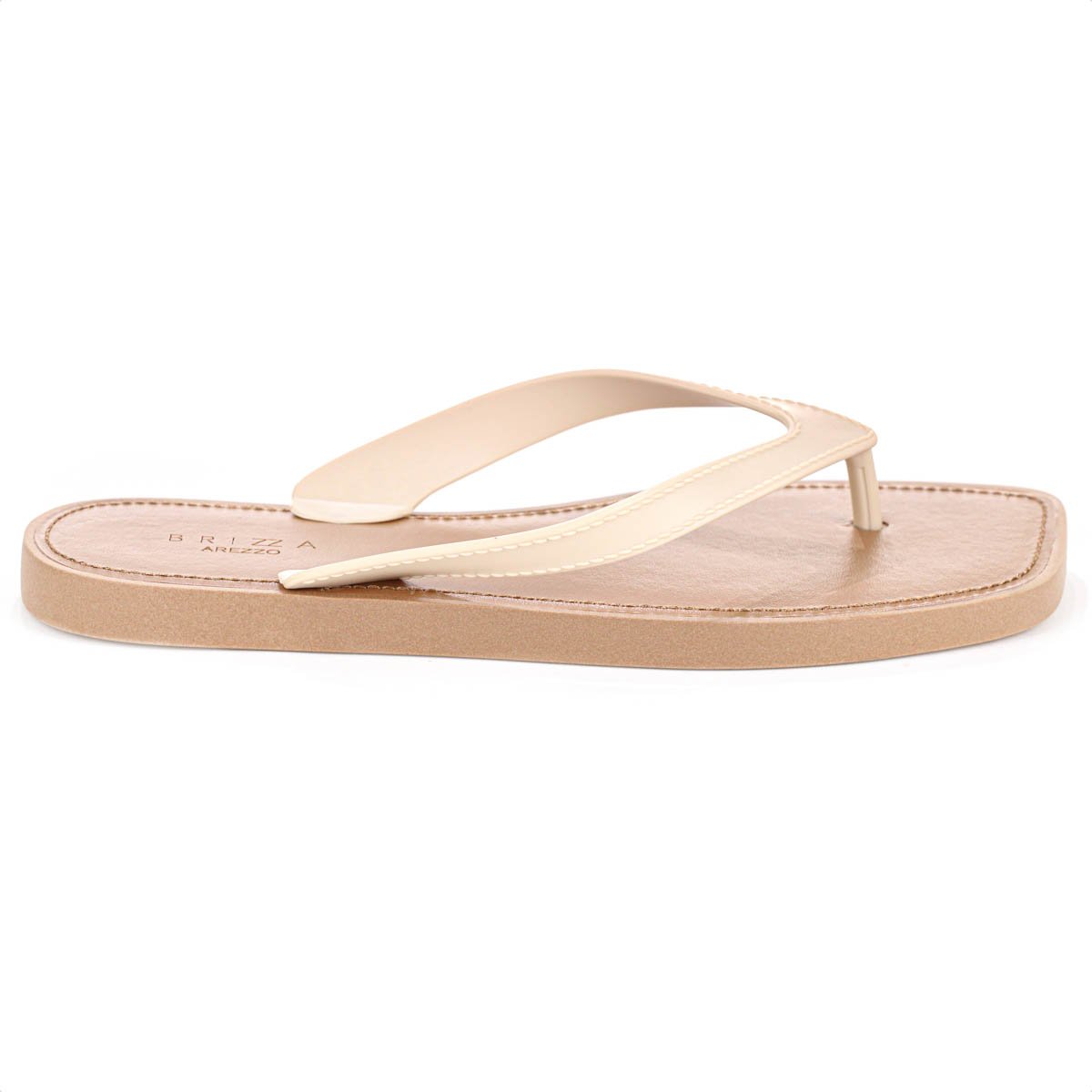Chinelo Brizza Arezzo Tira V Bege e Marrom - Feminino Bege 3