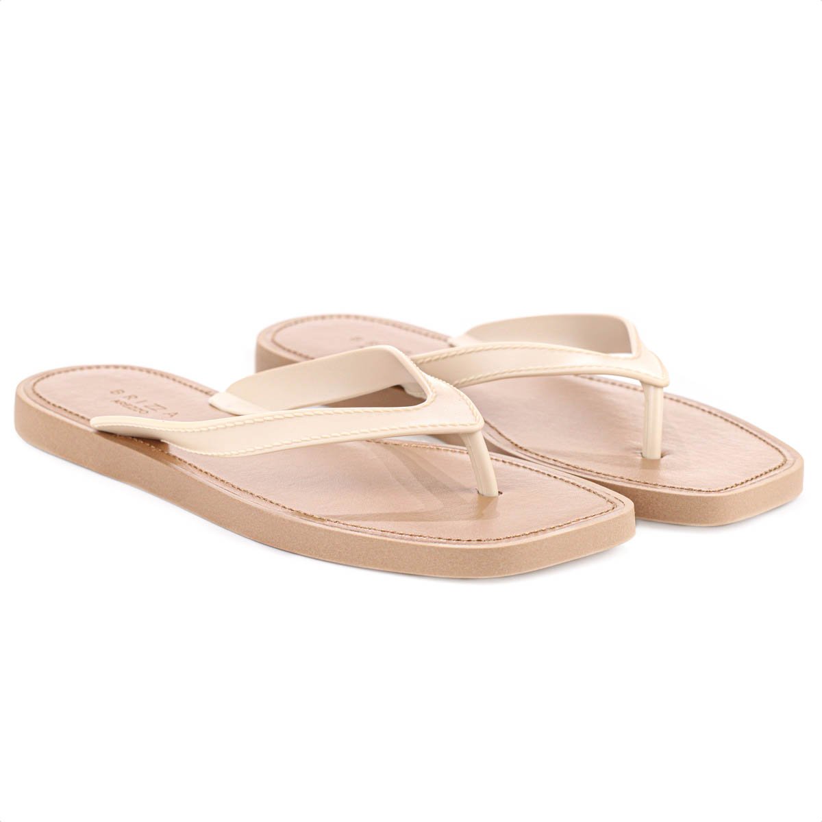Chinelo Brizza Arezzo Tira V Bege e Marrom - Feminino Bege 6