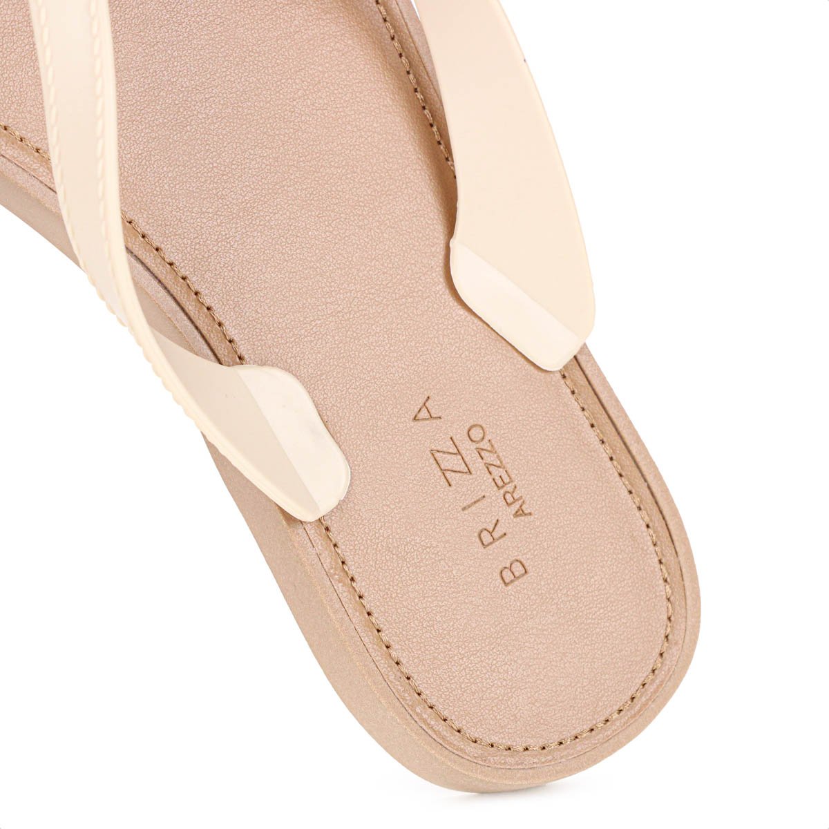 Chinelo Brizza Arezzo Tira V Bege e Marrom - Feminino Bege 8