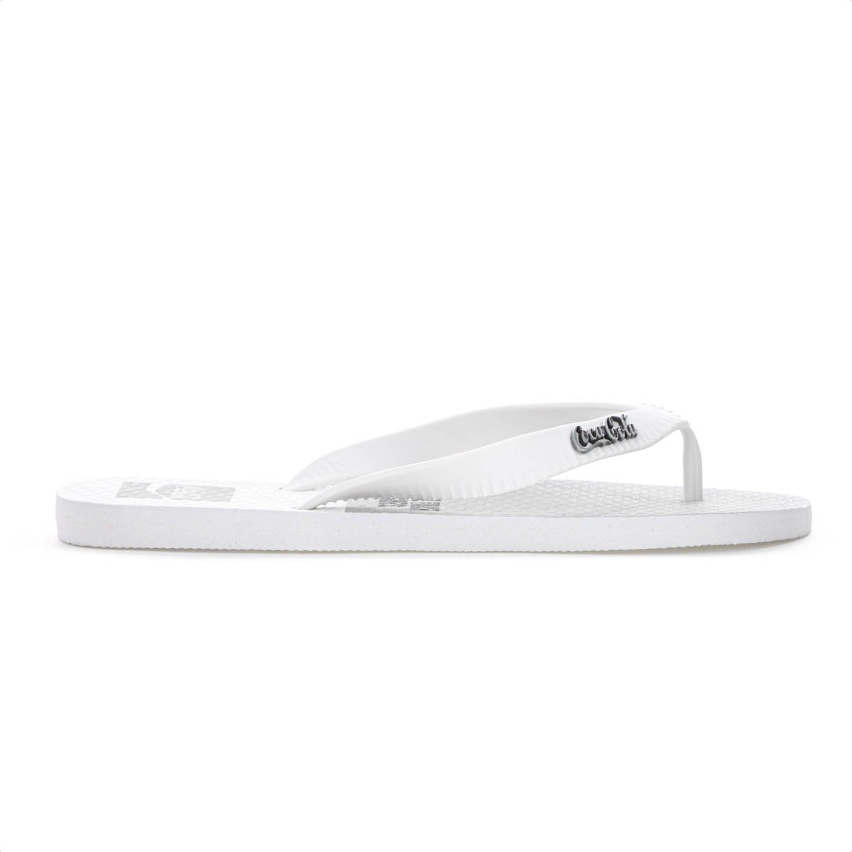 Chinelo Coca Cola Block Branco e Cinza - Juvenil Branco 3
