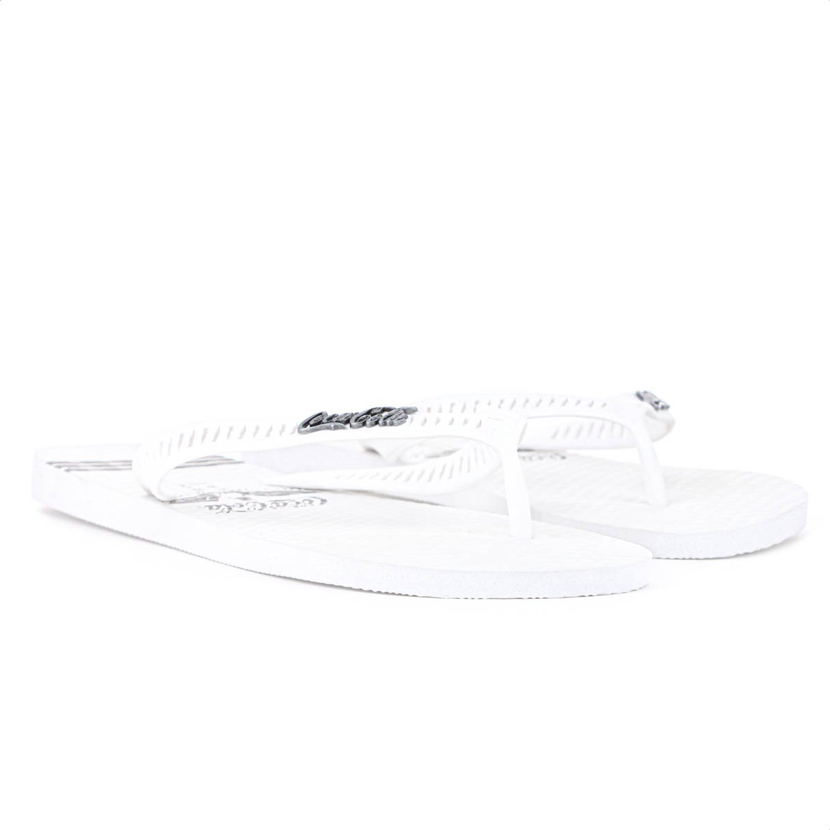 Chinelo Coca Cola Thirst Wings Branco e Preto - Juvenil Branco 2