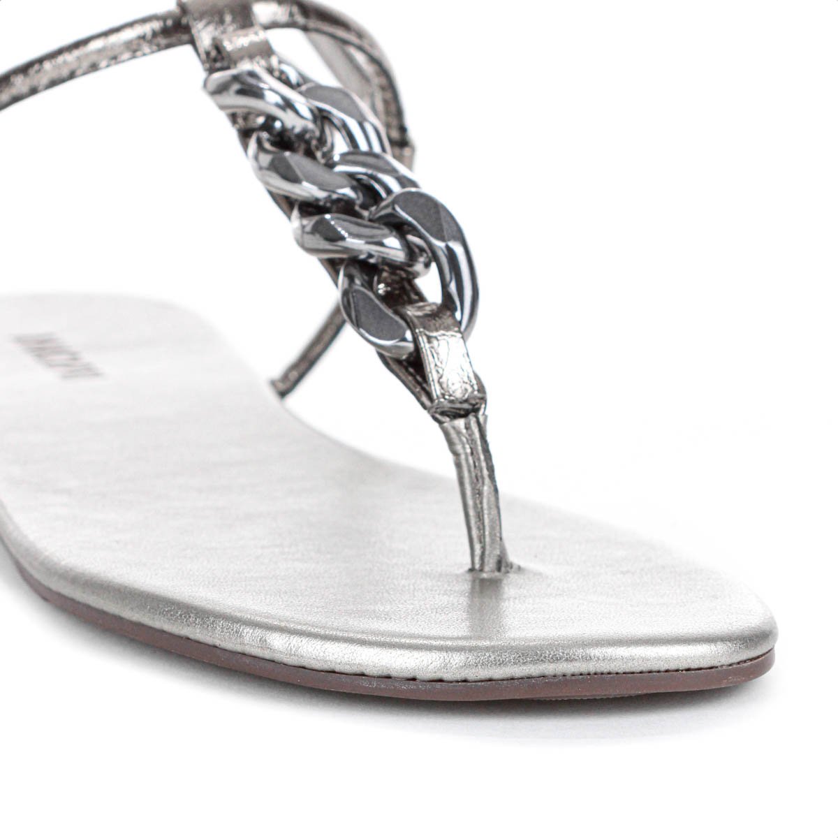 Sandalia Rasteira Anacapri Corrente Slim New Prata - Feminino Prata 7