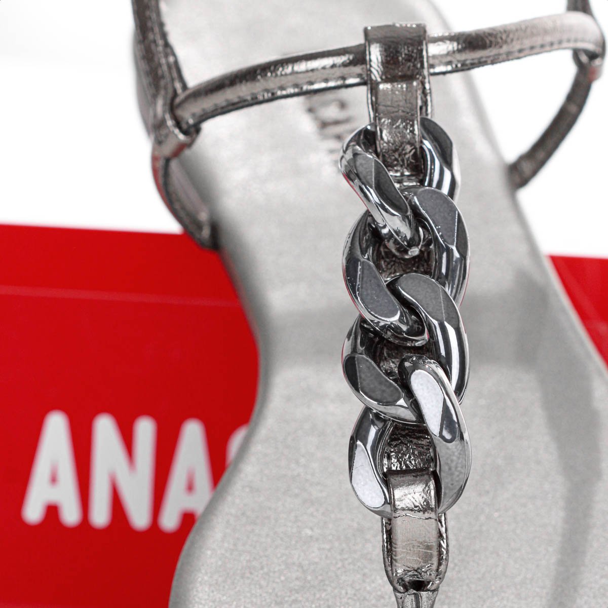 Sandalia Rasteira Anacapri Corrente Slim New Prata - Feminino Prata 9