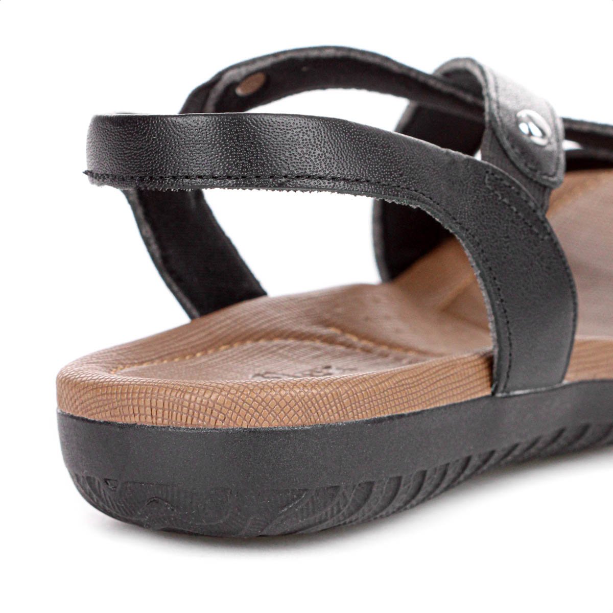 Sandalia Rasteira Usaflex Tiras Cruzadas Couro Preto - Feminino Preto 9