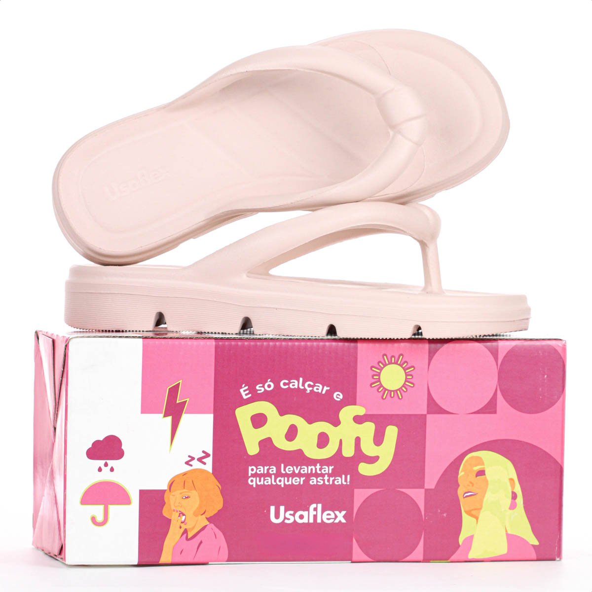 Chinelo Usaflex Poofy Plataforma EVA Rose - Feminino Rosa 10