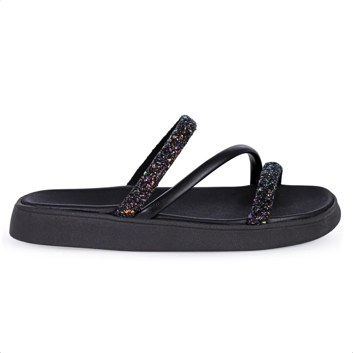 Sandalia Moleca Tira Tripla All Black - Feminino Preto 2